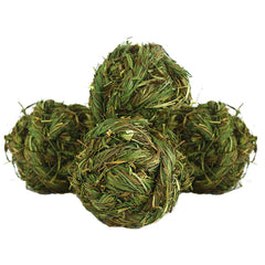 Hamiledyi: ensemble de 4 balles en herbe de Timothy visibles, parfaites pour ronger et jouer.