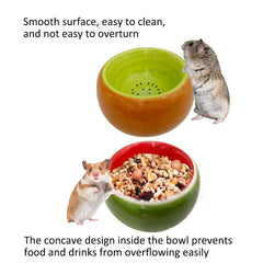 Hamiledyi bol ceramique base stable hamsters, fond incurvé pour éviter les éclaboussures.