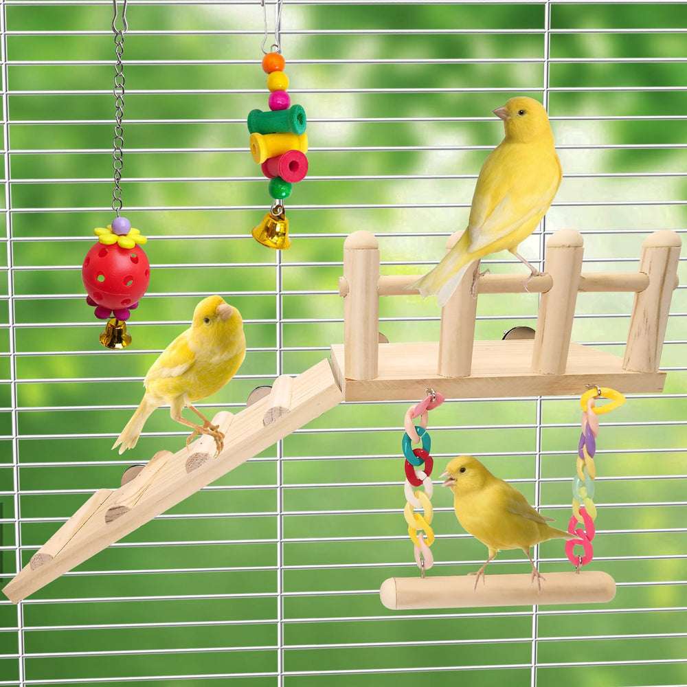 Hamiledyi ensemble jouets cage, kit complet d'activités pour occuper votre oiseau.