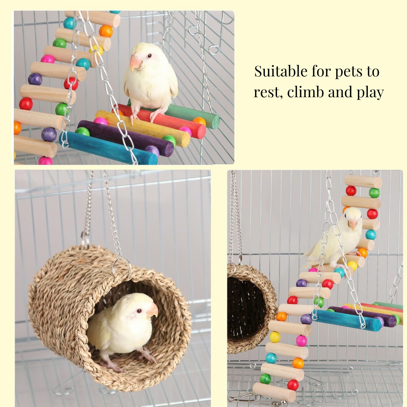 Hamiledyi hamac tissé main pour cage hamster, offre un coin repos douillet