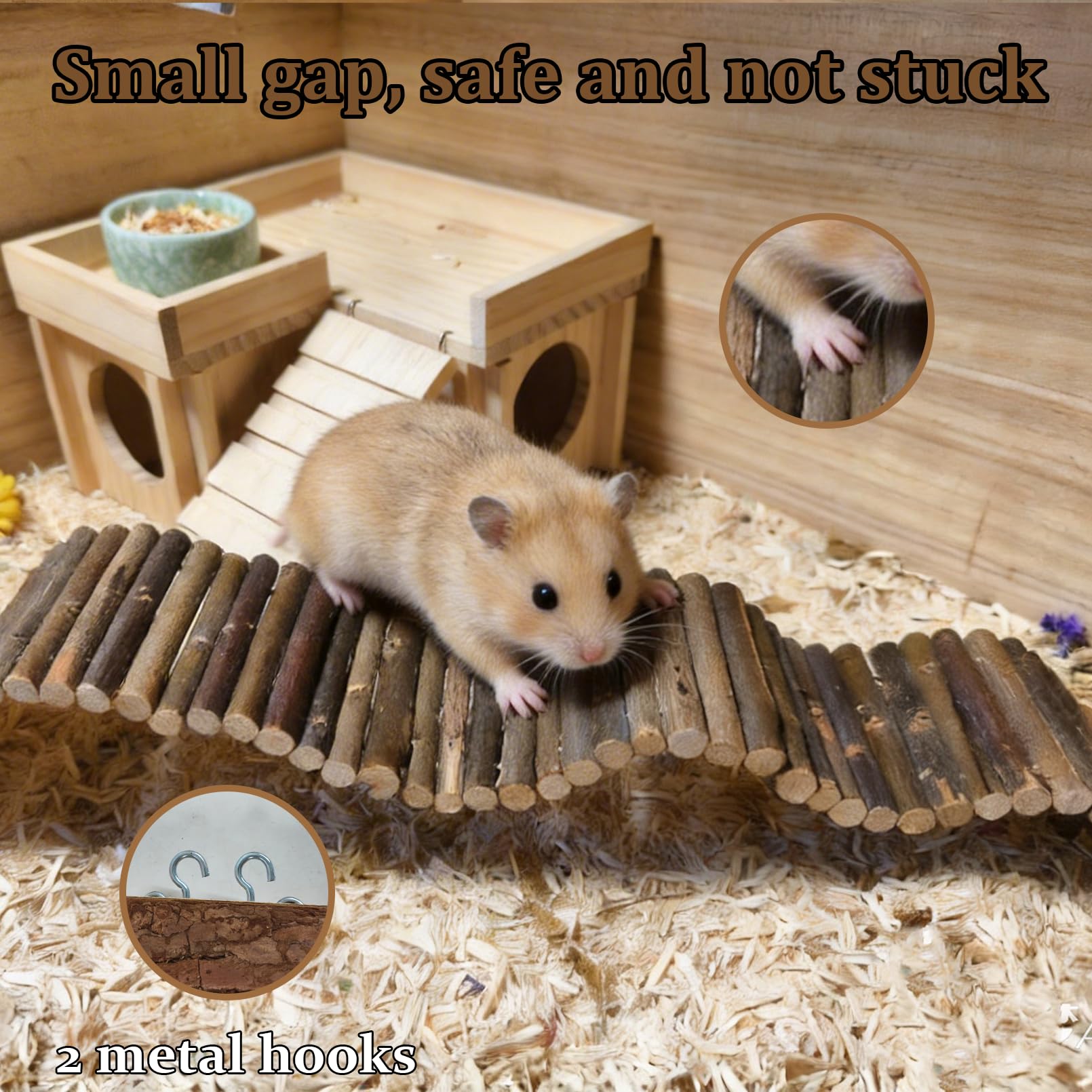 Hamiledyi: hamster explorant le pont, stimule curiosité et agilité.