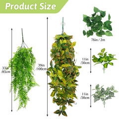 Hamiledyi plantes terrarium grandes feuilles suspendues style B ajoutant volume réaliste