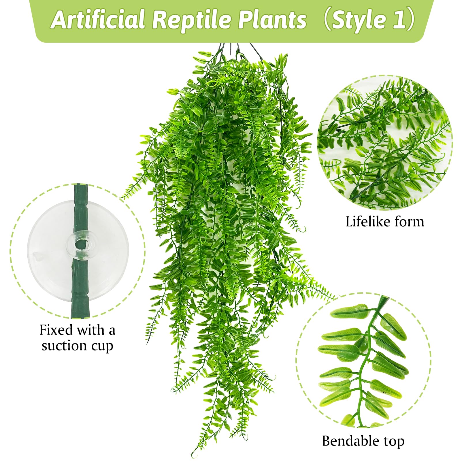 Hamiledyi plante terrarium liane petite feuille style b, facilite l’escalade et l’exploration.