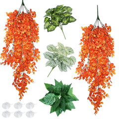 Hamiledyi plantes terrarium suspendues vertes, décor coloré et sûr pour reptiles.