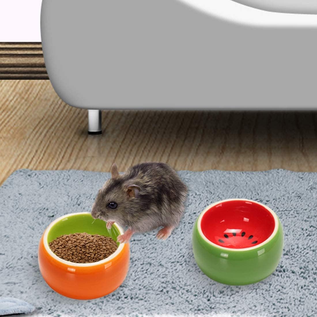 Hamiledyi plat compact ceramique hamster, accès facile pour petites bouches.
