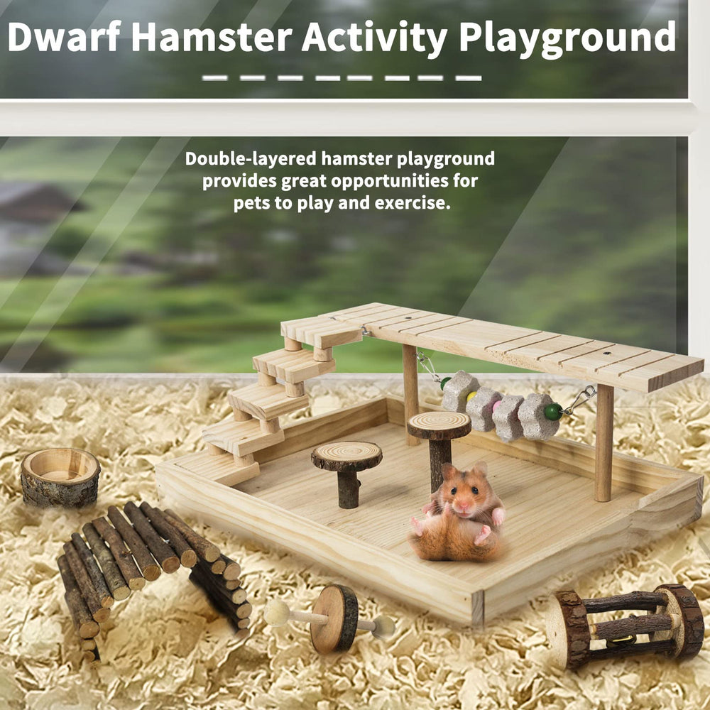 Hamiledyi plateforme double niveaux pour hamster, conçu pour grimper et explorer en sécurité.