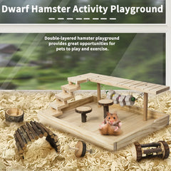 Hamiledyi plateforme double niveaux pour hamster, conçu pour grimper et explorer en sécurité.
