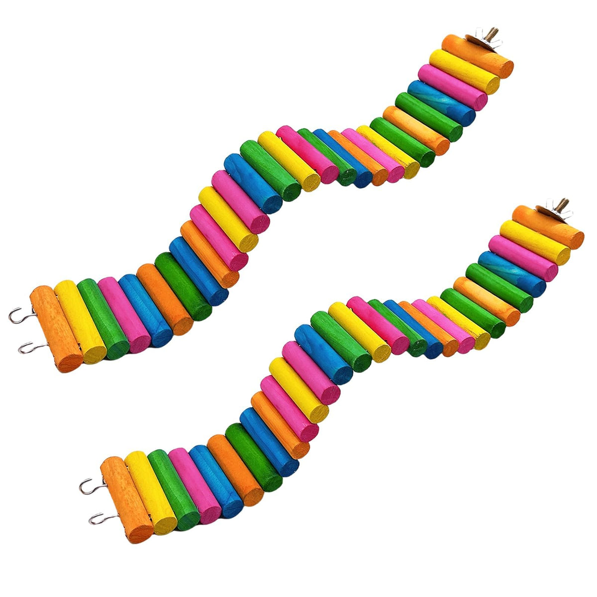 Hamiledyi pont coloré en bois pour petits animaux, favorise détente et exploration.