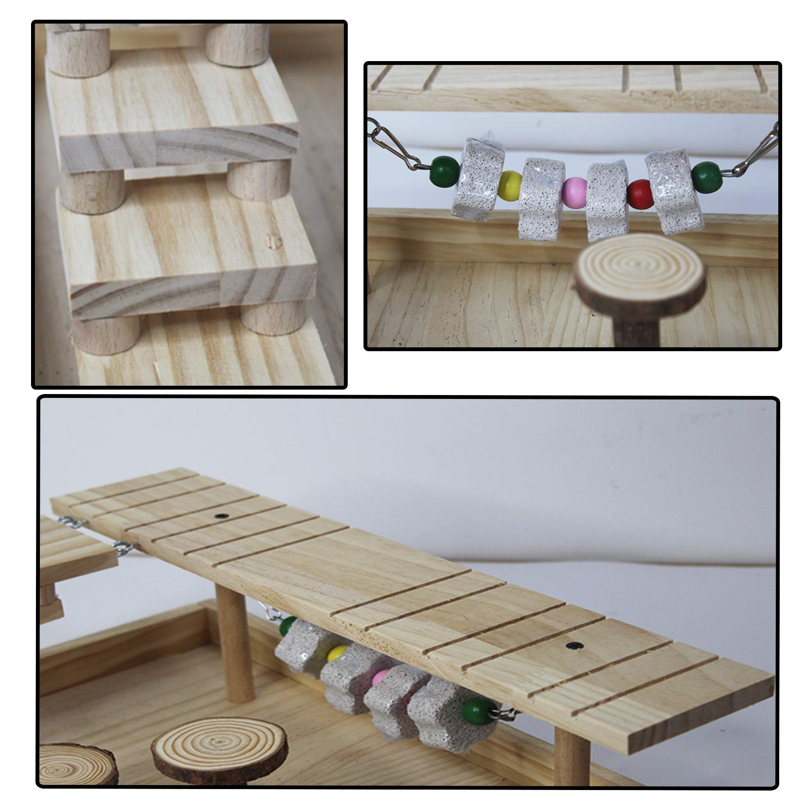 Hamiledyi pont et escaliers pour hamster, favorisant l'exploration et l'activité physique.