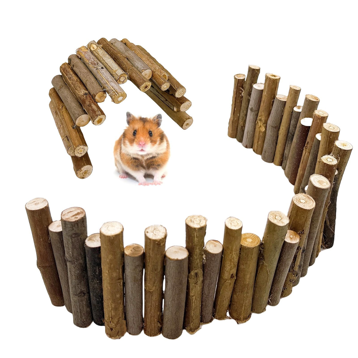 Hamiledyi pont hamster bois 19,7x3,9 po – espace jeu sûr pour rongeurs.