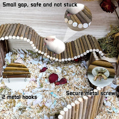 Hamiledyi rampe-grimpe en bois; stimule l’activité et l’équilibre des petits animaux.
