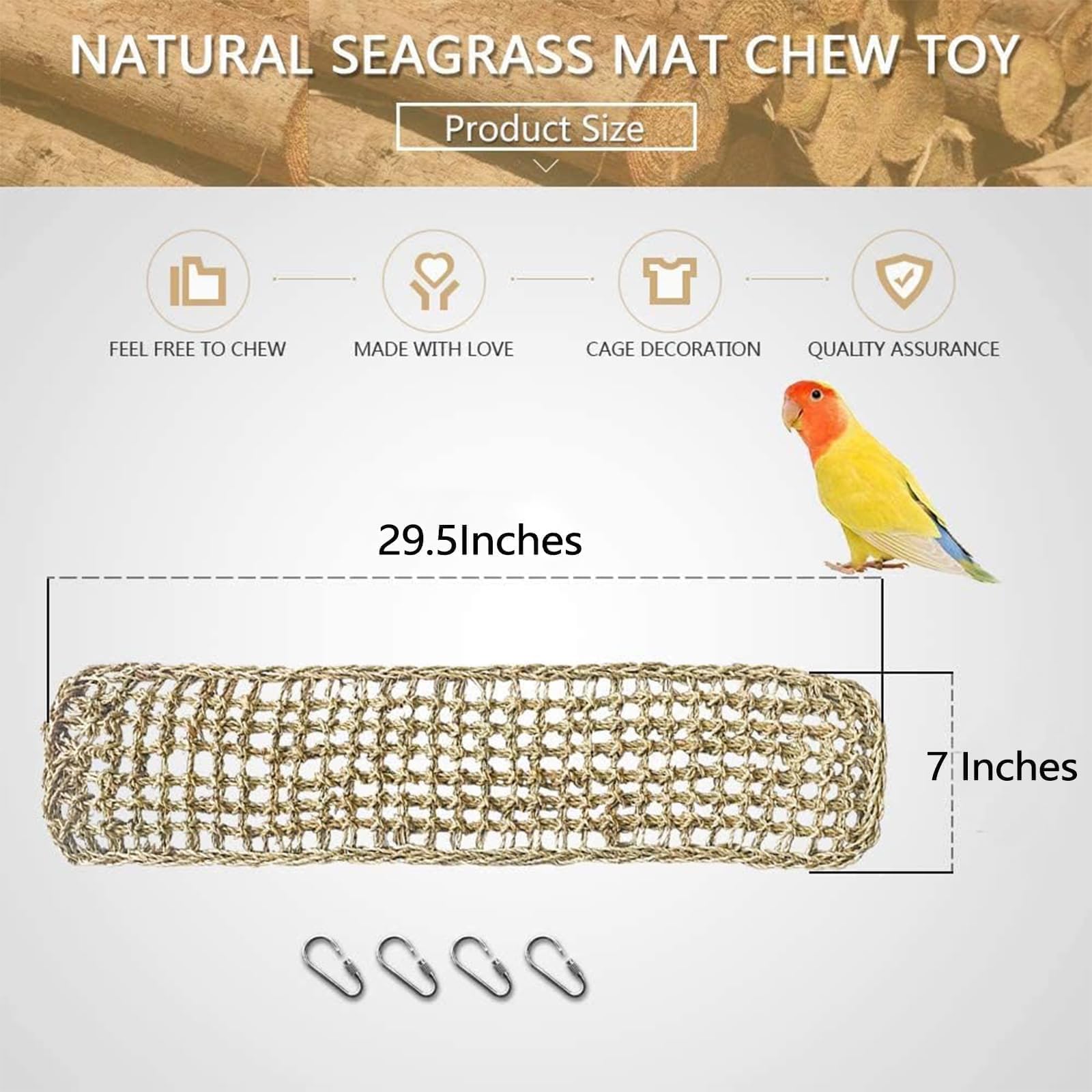 Hamiledyi tapis-dactivites-seagrass, convient a de nombreuses especes aviaires et petites especes.