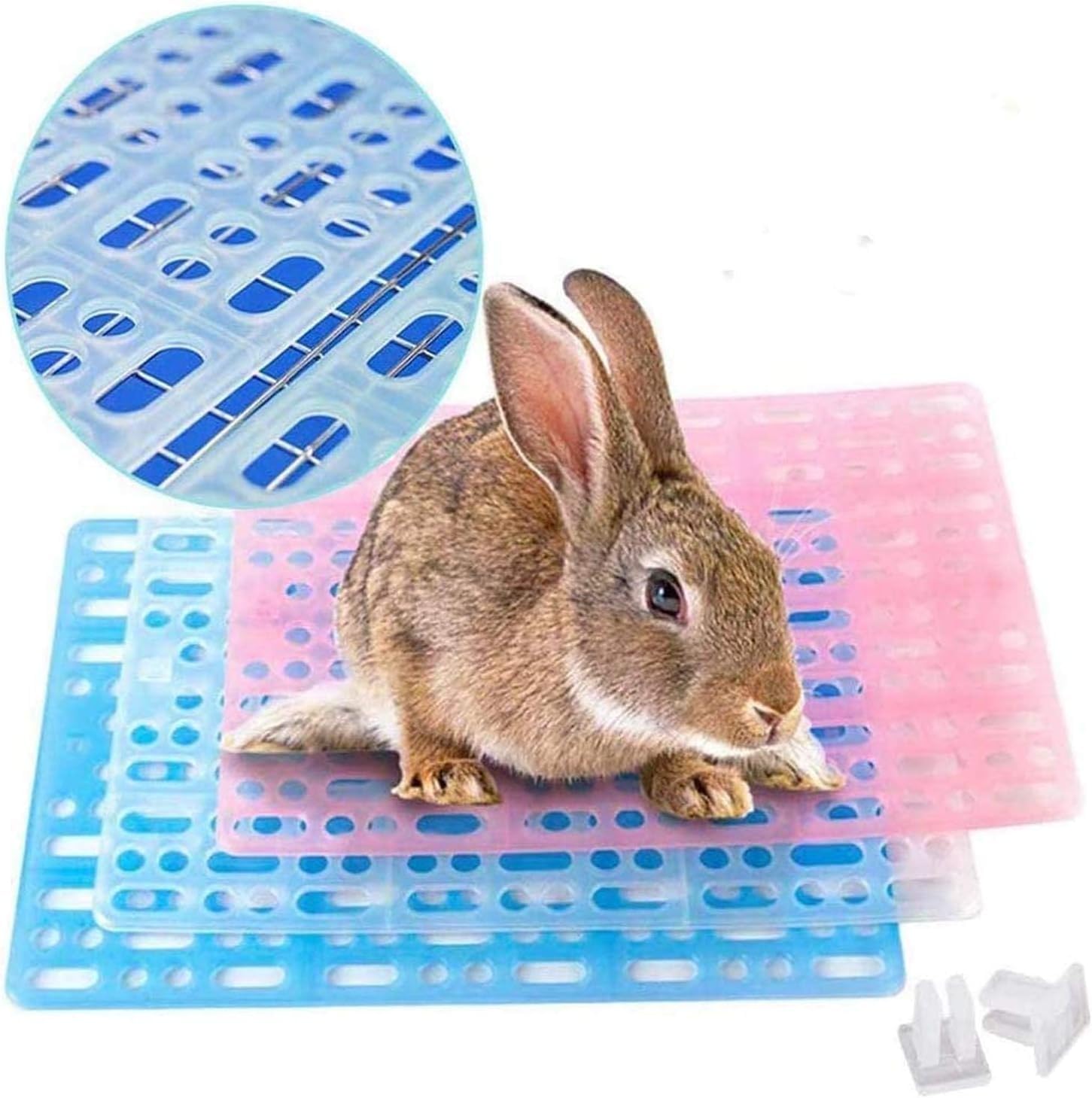 Hamiledyi tapis-pieds lapin rose protègent les pattes sur le fond de cage