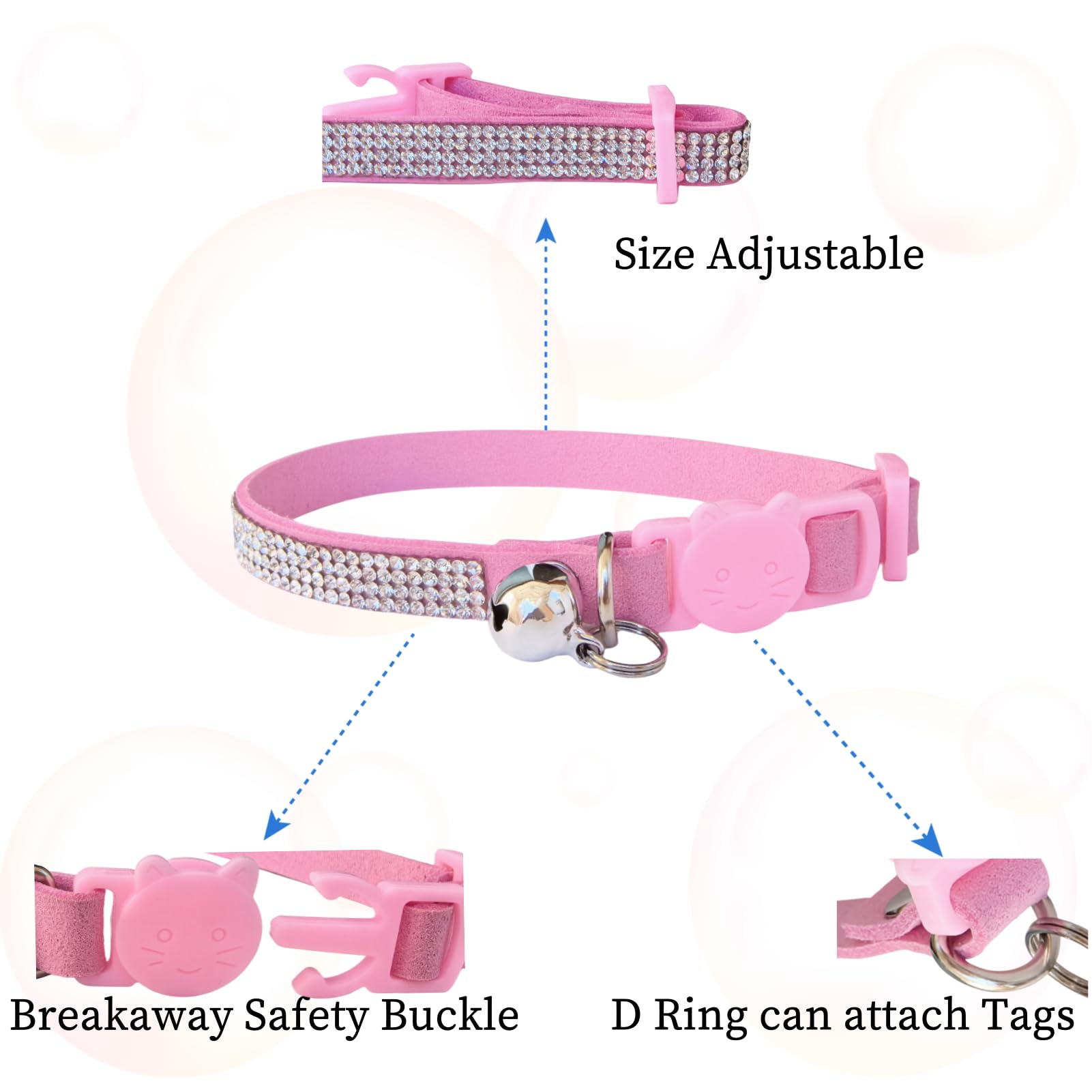 HAMUSN collier chat ajustable 6-9 pouces pour chatons.