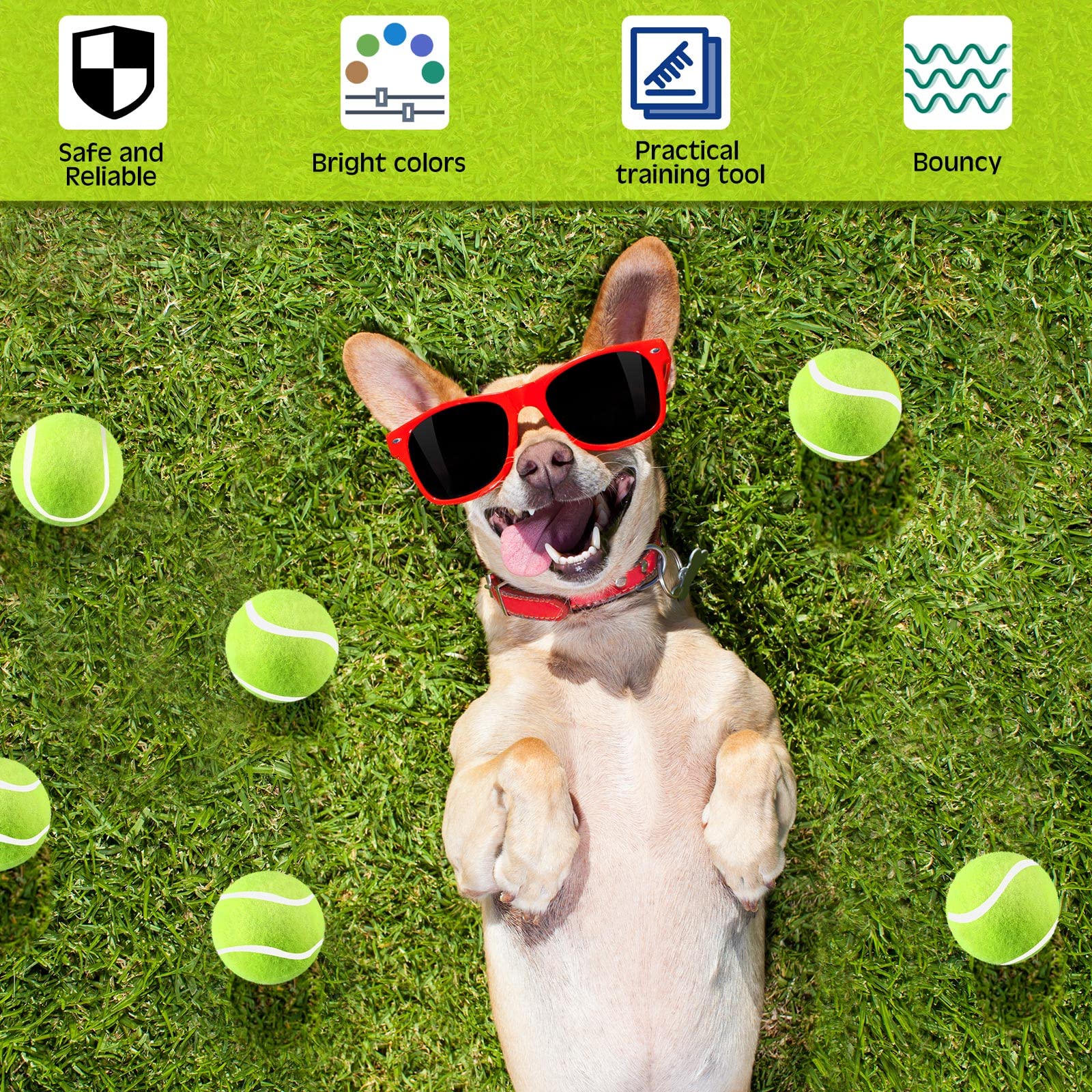 Balle Hanaive tennis petit format 2 pouces adaptée petits chiens