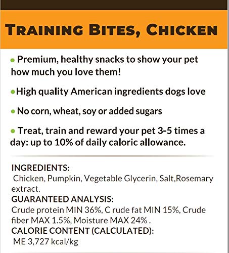 Ingrédients principaux : poulet et citrouille dans les bouchées Hank & Harley.