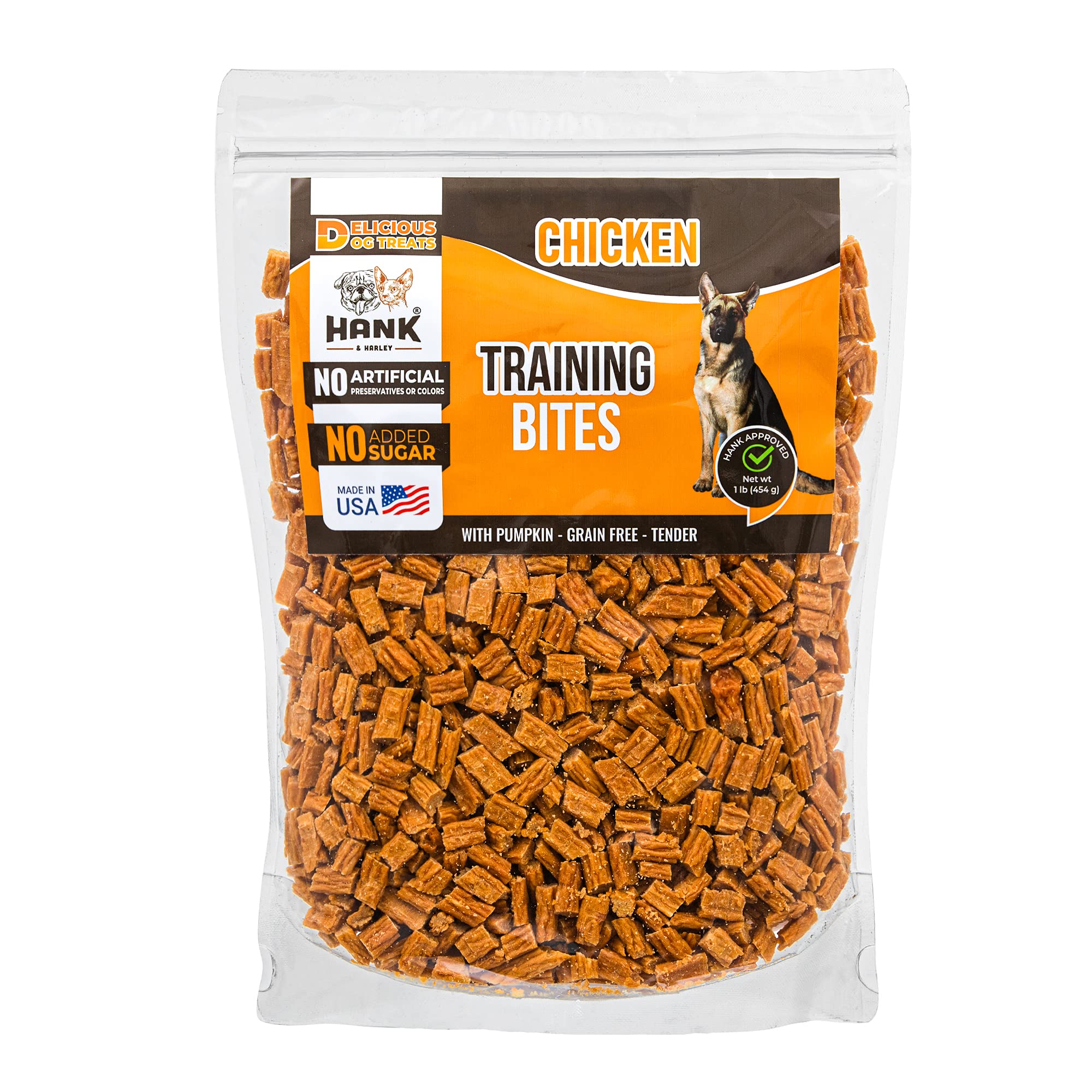 Bouchées Hank & Harley Training Bites au poulet, récompense savoureuse pour l’entraînement.