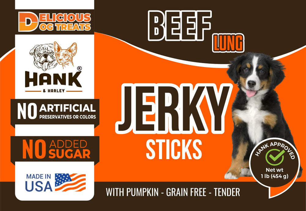 Hank & Harley sans céréales poumons-boeuf-potiron: idéal pour chiens sensibles au gluten