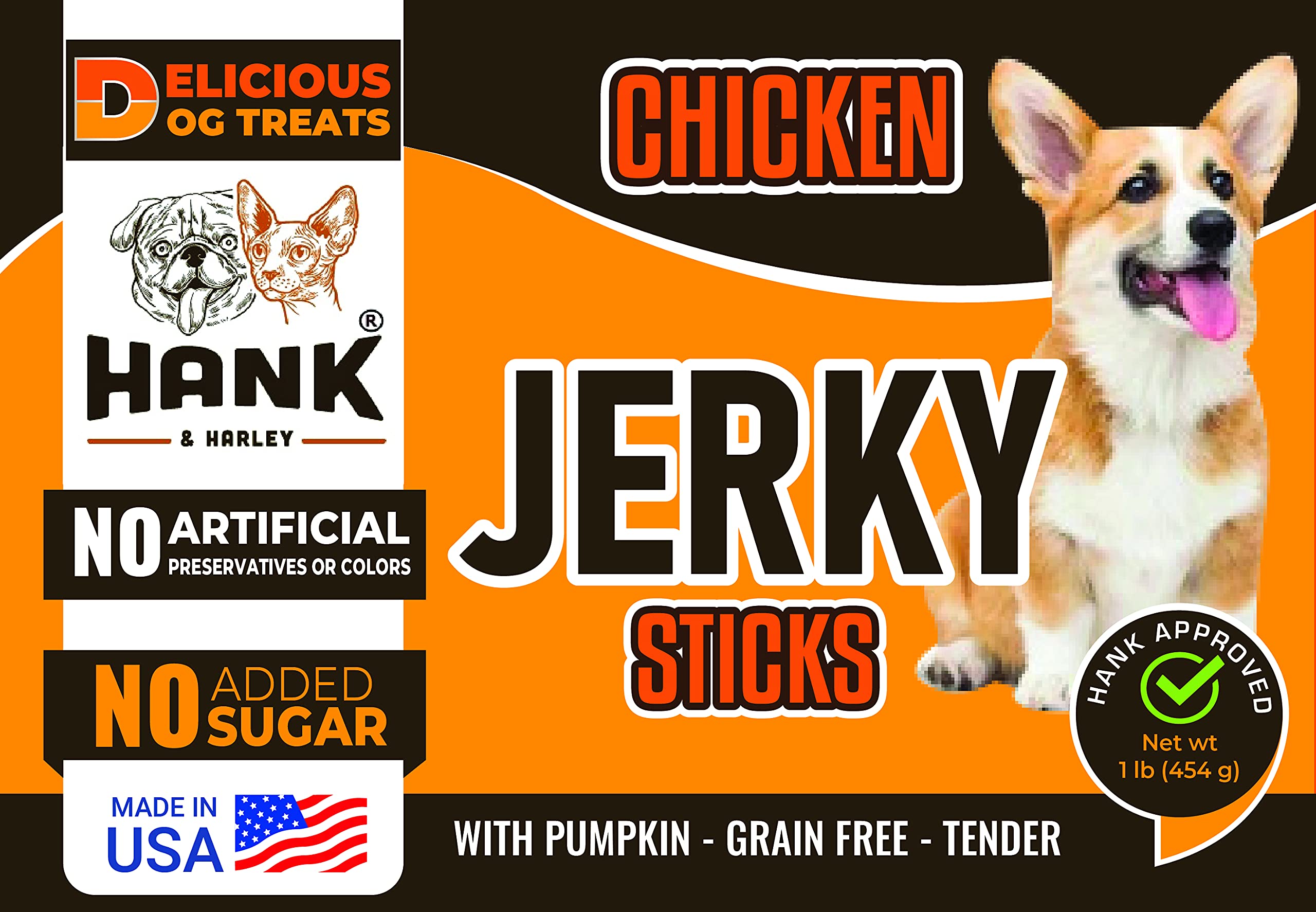 Sans vitamines ajoutées Hank & Harley, faciles à intégrer dans une alimentation équilibrée.