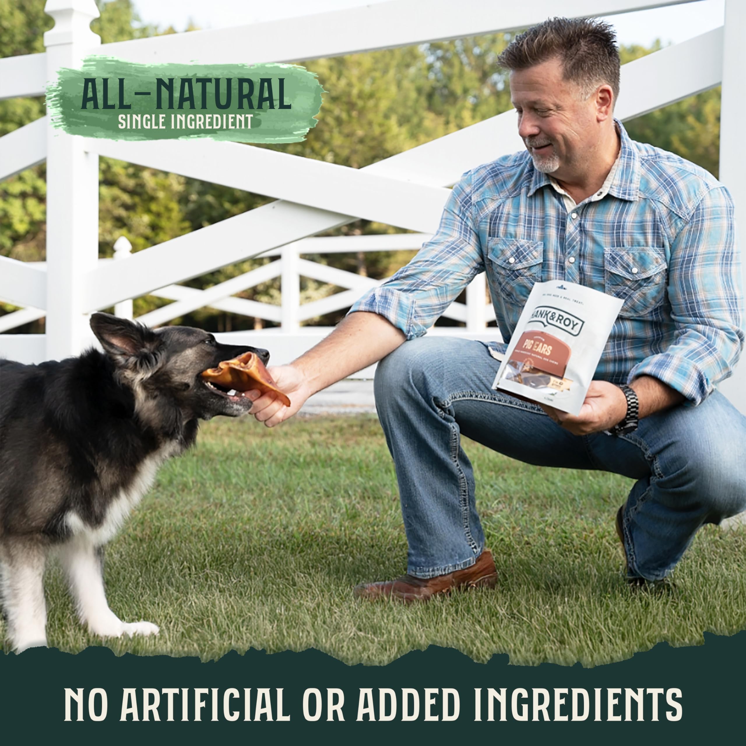 Hank and Roy LLC oreilles de porc pour chien — emballage individuel pour frais et odeurs réduites.