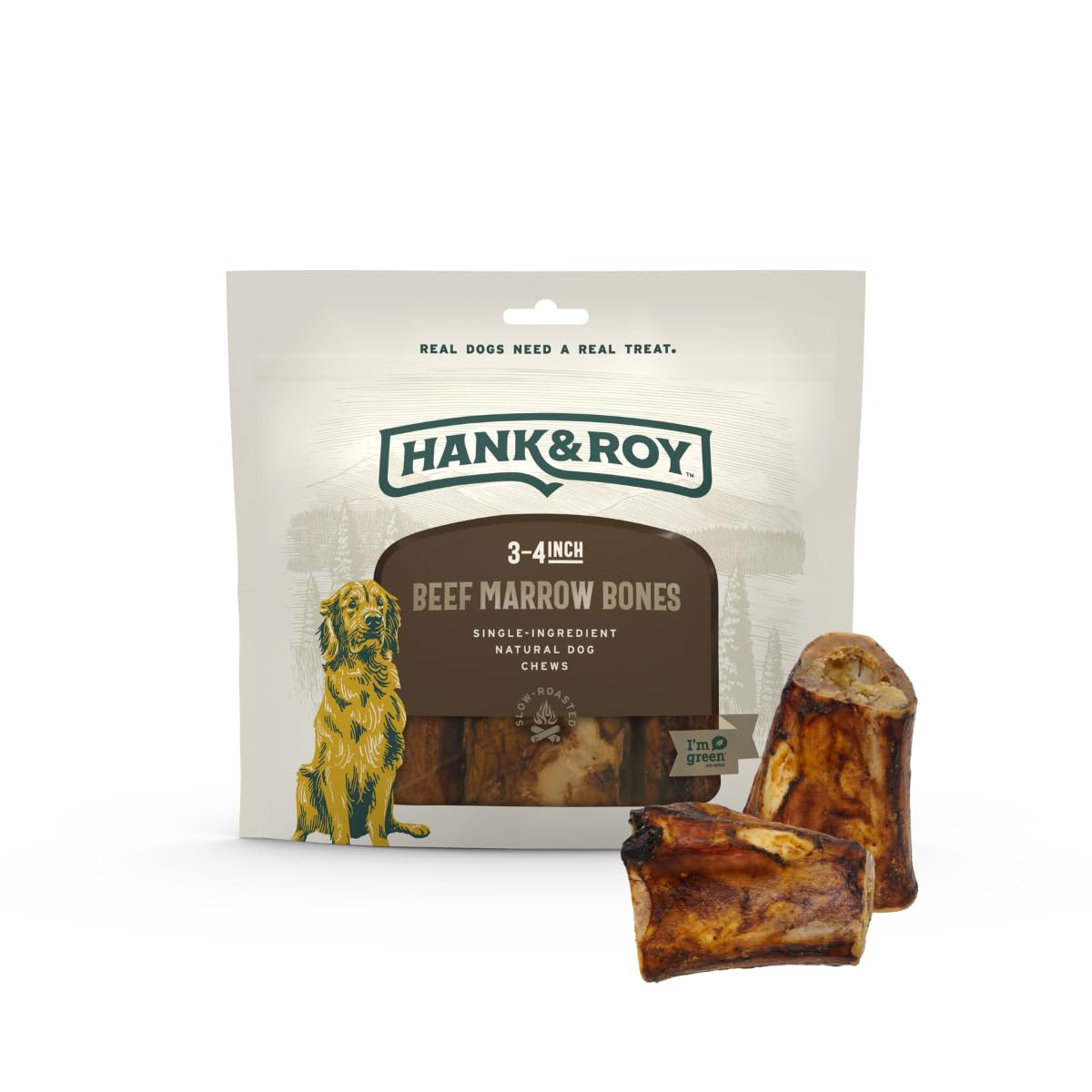 Hank & Roy – emballage individuel pour os de moelle, fraîcheur assurée.
