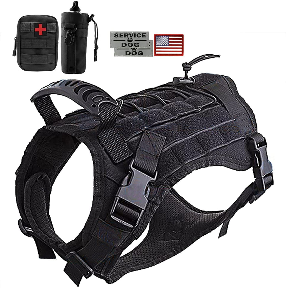 Hanshengday gilet tactique chien avec poches detachables, pratique en randonnée.