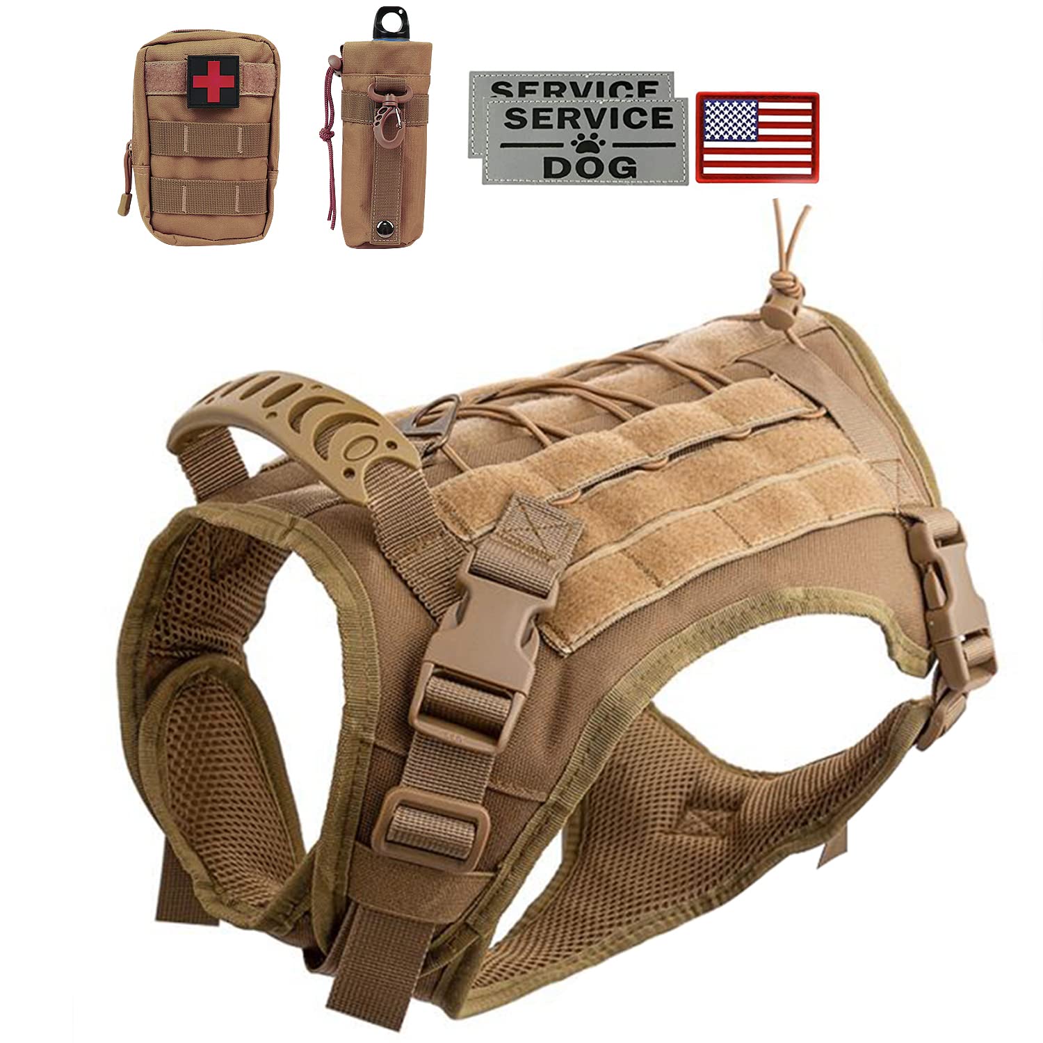 Hanshengday gilet tactique pour chien avec poches, pratique pour randonnées et entraînement