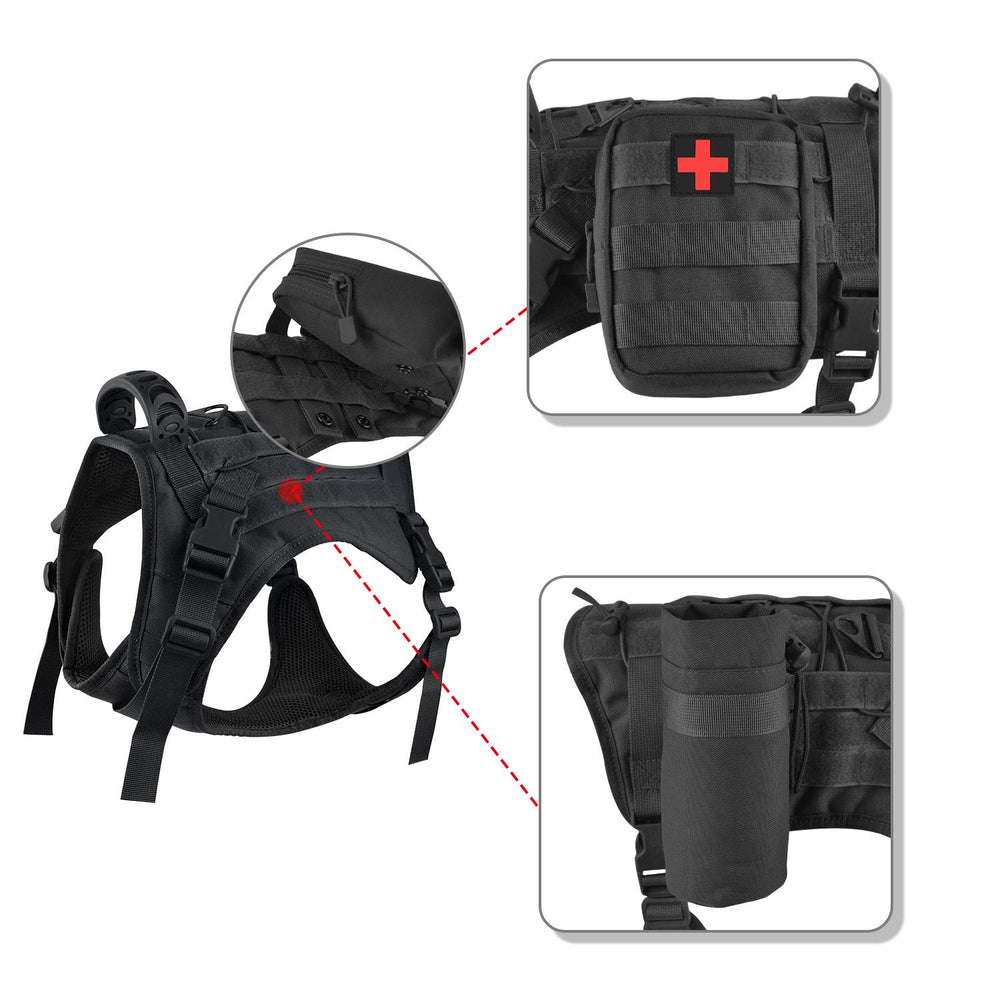 Hanshengday gilet tactique chien taille ajustable, s-adapte a toutes morphologies.