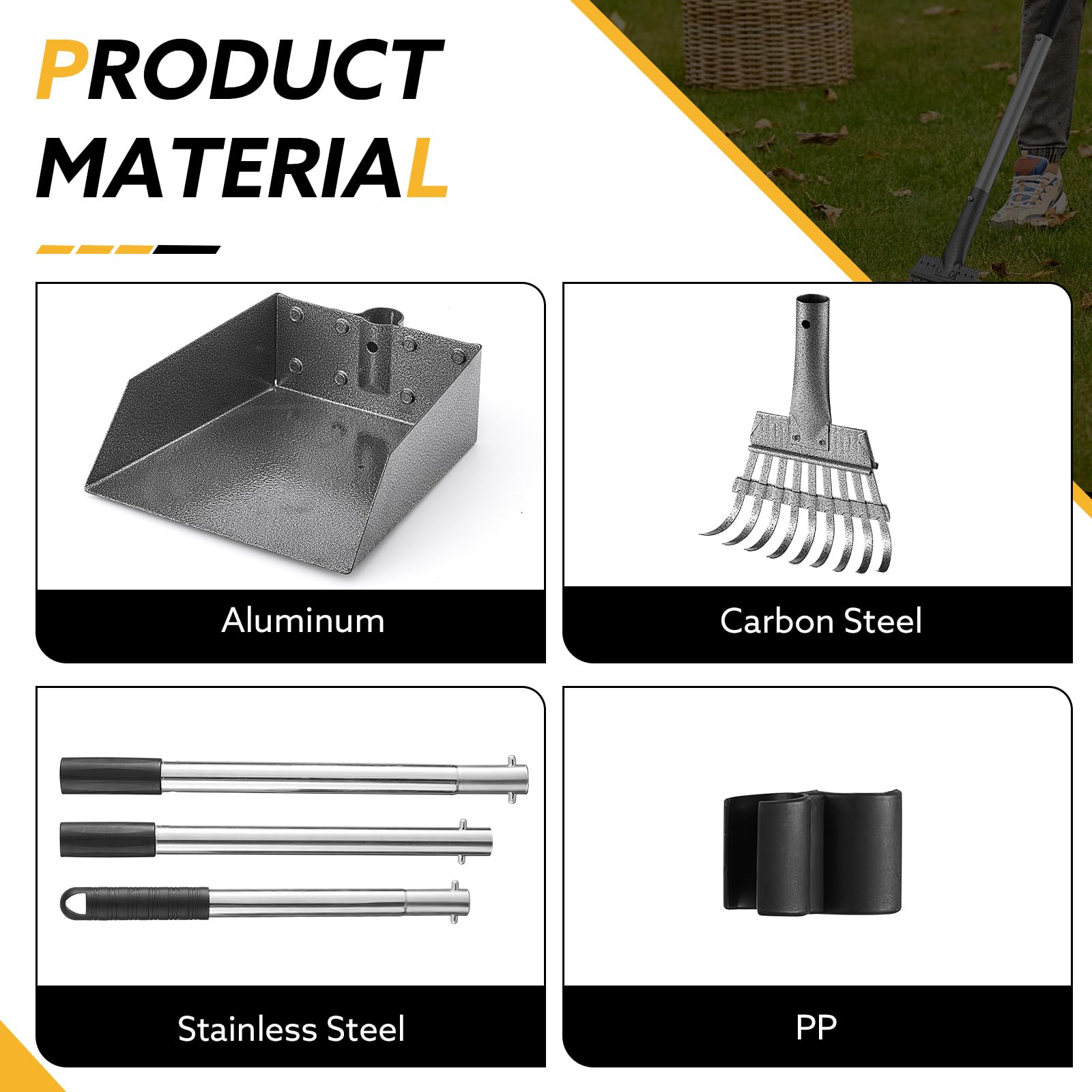 HANTOP matériaux aluminium et acier inoxydable, durables et faciles d'entretien.