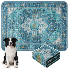 Tapis d'apprentissage lavable HAOCOO bleu, absorption rapide pour chiots et chiens.