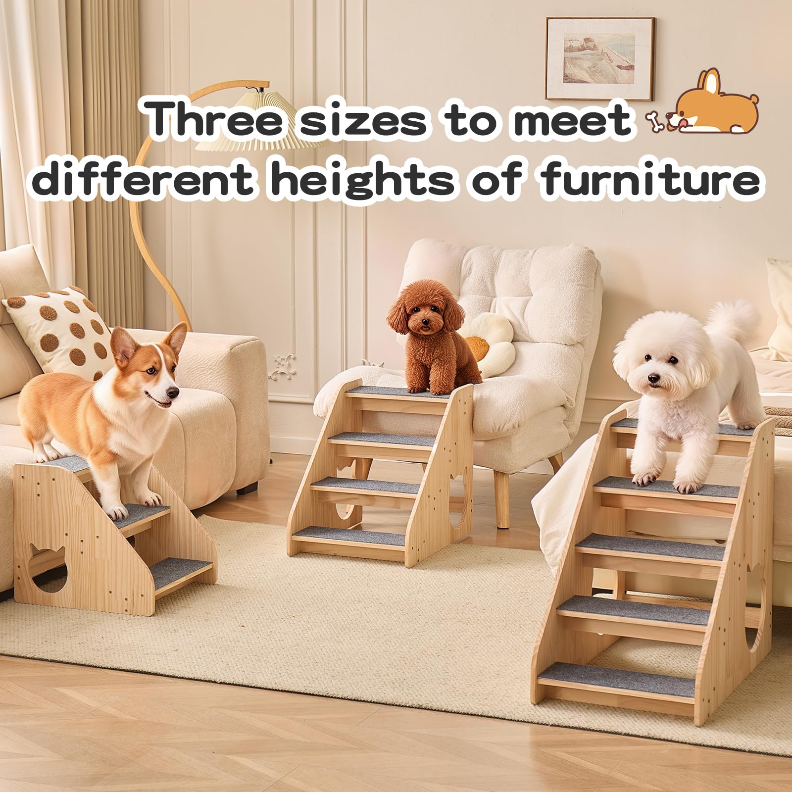 Utilisation intérieure et extérieure HaoCpetslian, bois résistant et moquette durable.