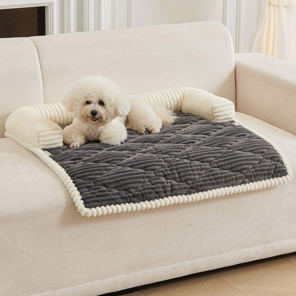 HAOMAIJIA lit-chien doux en velours pour plus de confort.