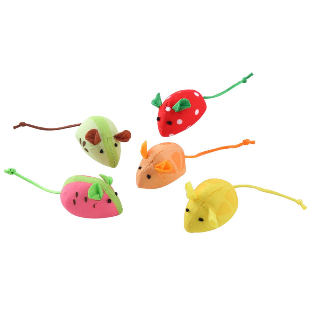 Haourlife Souris fruit kiwi : jouet stimulant l'activité du chat.