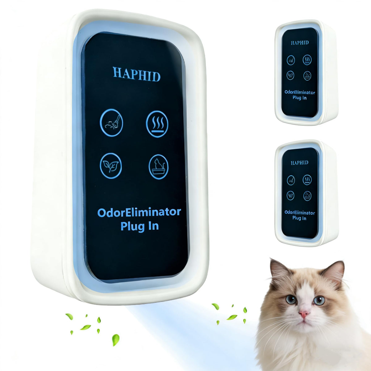 HAPHID purificateur d’ions négatifs pour litière, neutralisant les odeurs autour du bac à chats.