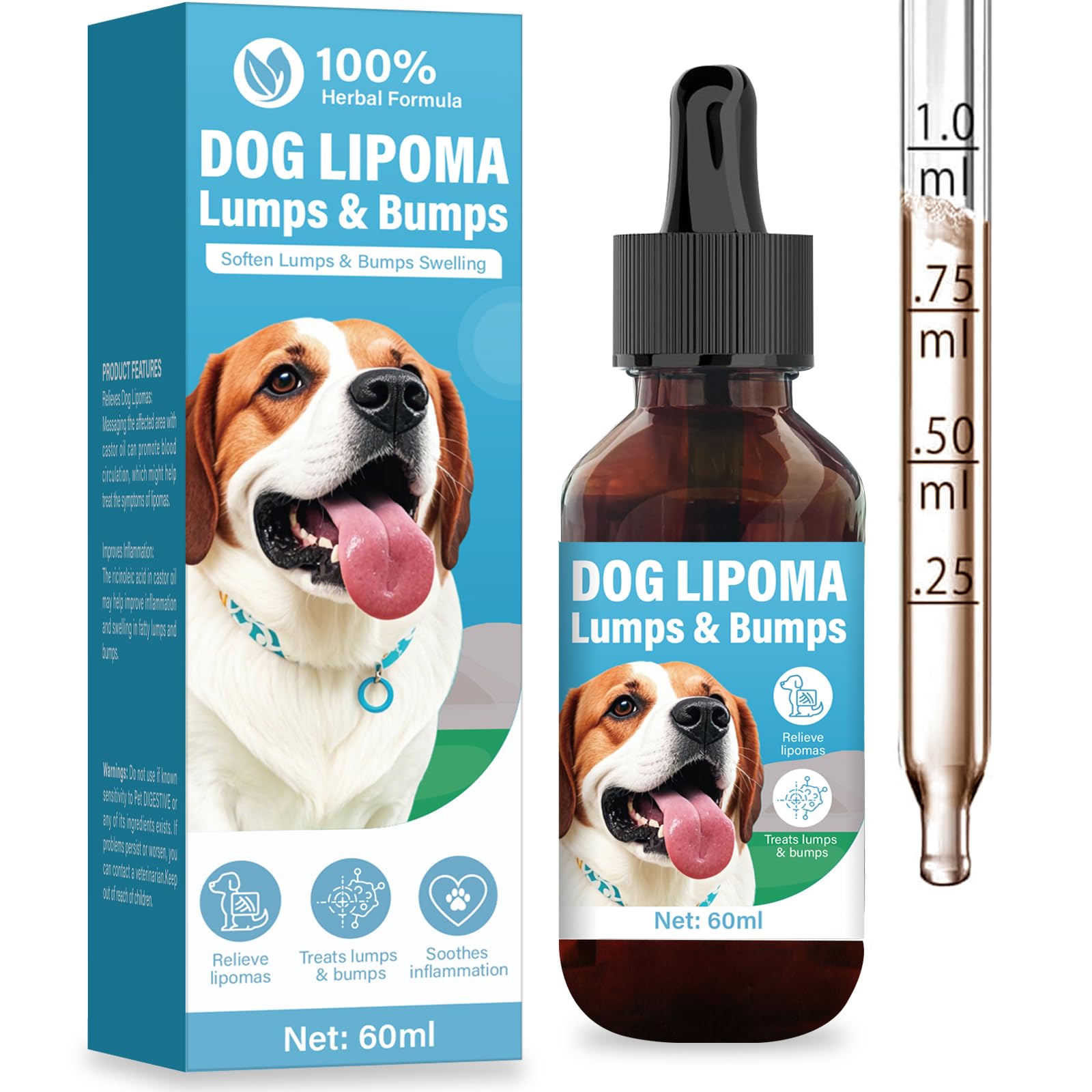 HAPIPET Guard pour chiens lipomes – flacon 60 ml pour soin doux des lipomes.