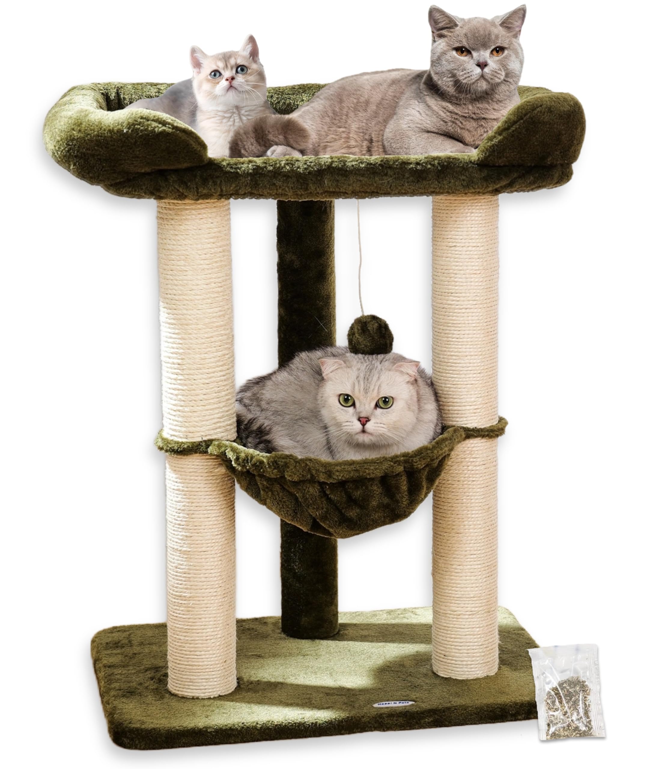 Happi N Pets arbre-chat 28-pouces: vue fenêtre et espace repos