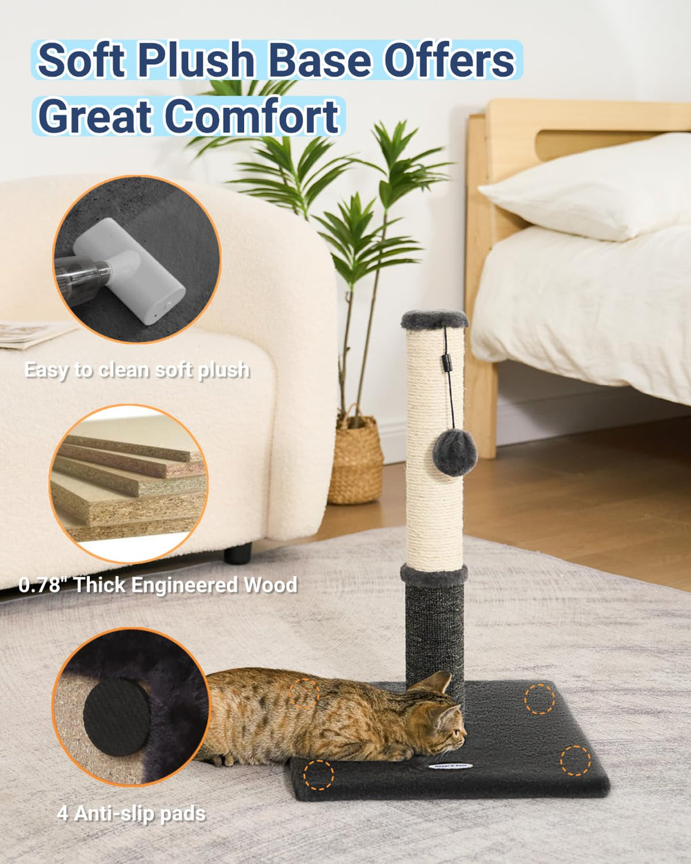 Conception stable Happi N Pets anti-bascule pour sessions sûres