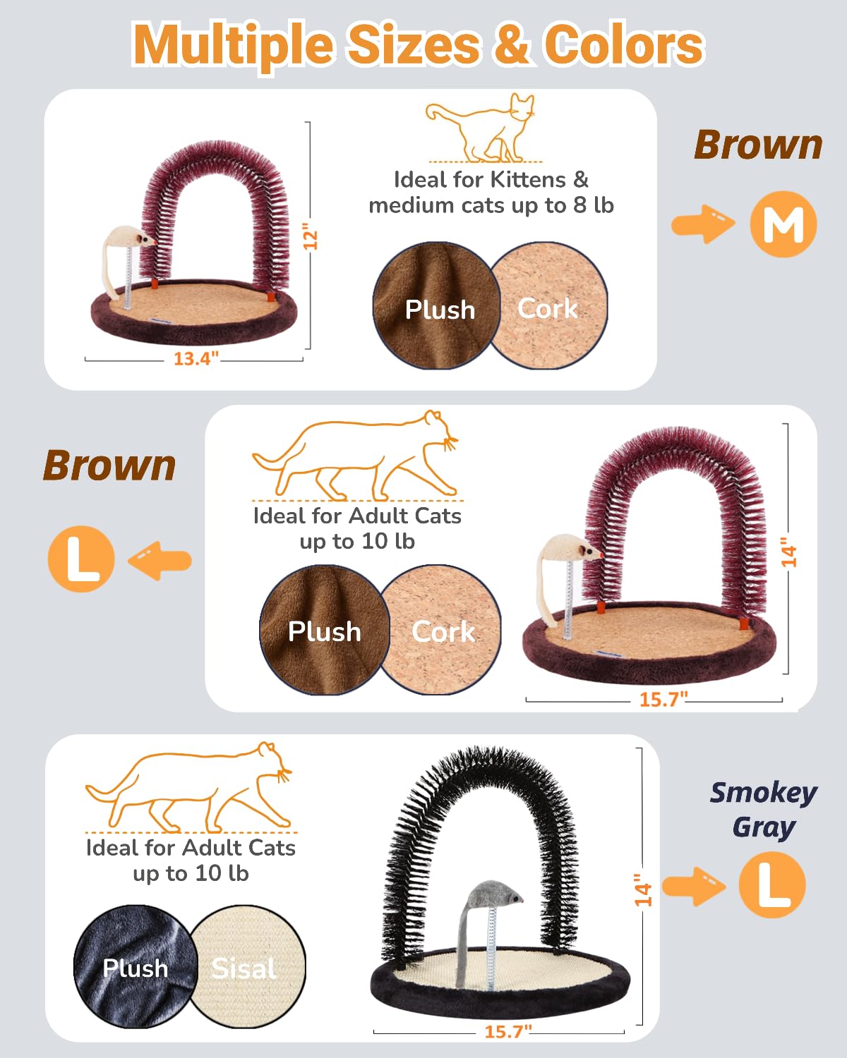 Happi N Pets griffoir bois, socle stable pour chat posé