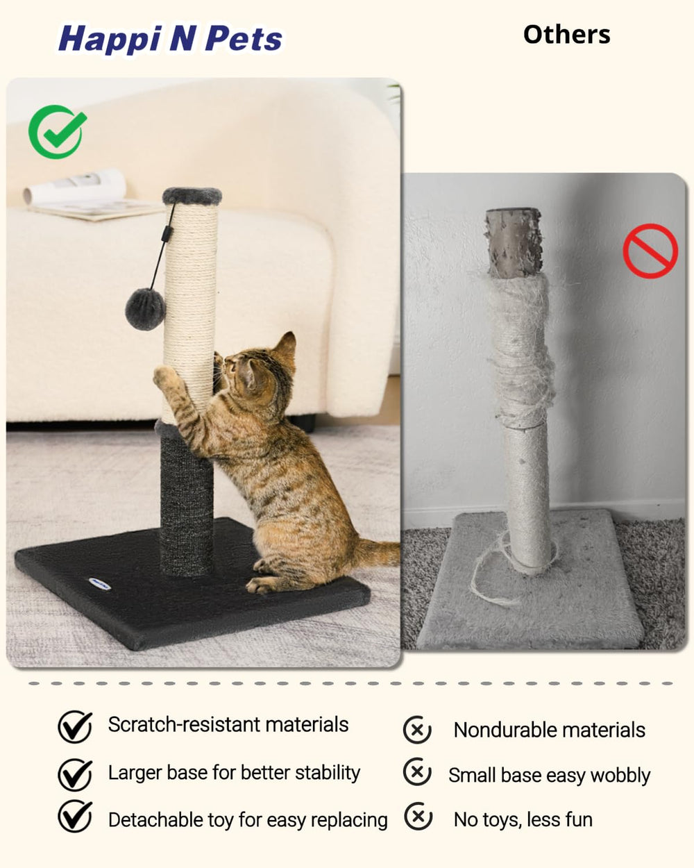 Jouet pompon détachable Happi N Pets pour l’action de chasse