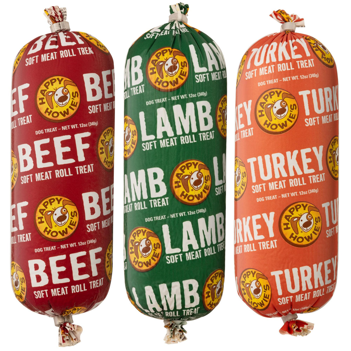 Happy Howie's rouleau de viande mou, emballage pratique pour doser facilement.