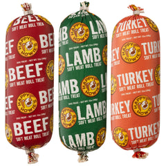 Happy Howie's rouleau de viande mou, emballage pratique pour doser facilement.