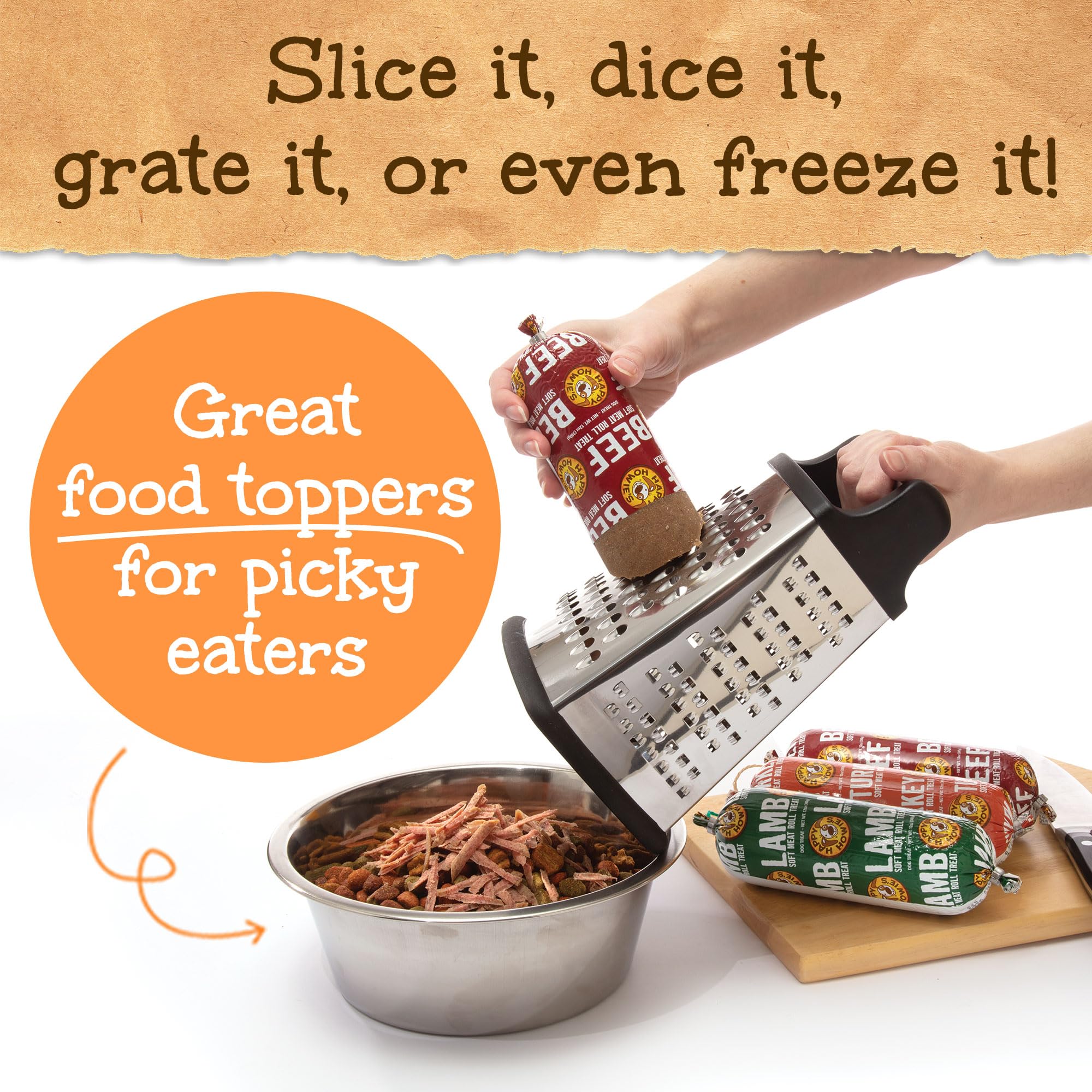 Happy Howie's Soft Meat Roll sur les repas pour rehausser le goût.