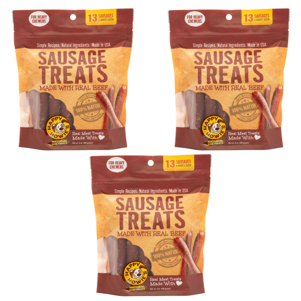 Friandise Happy Howie's - saucisse boeuf cuite, régal doux pour récompenser.