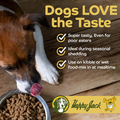 Happy Jack huile foie morue – soutien peau et immunité potentiels grâce aux oméga.
