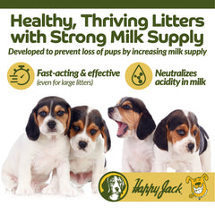 HAPPY JACK Milkade facilite l'alimentation post-partum des chiots et de la mère.
