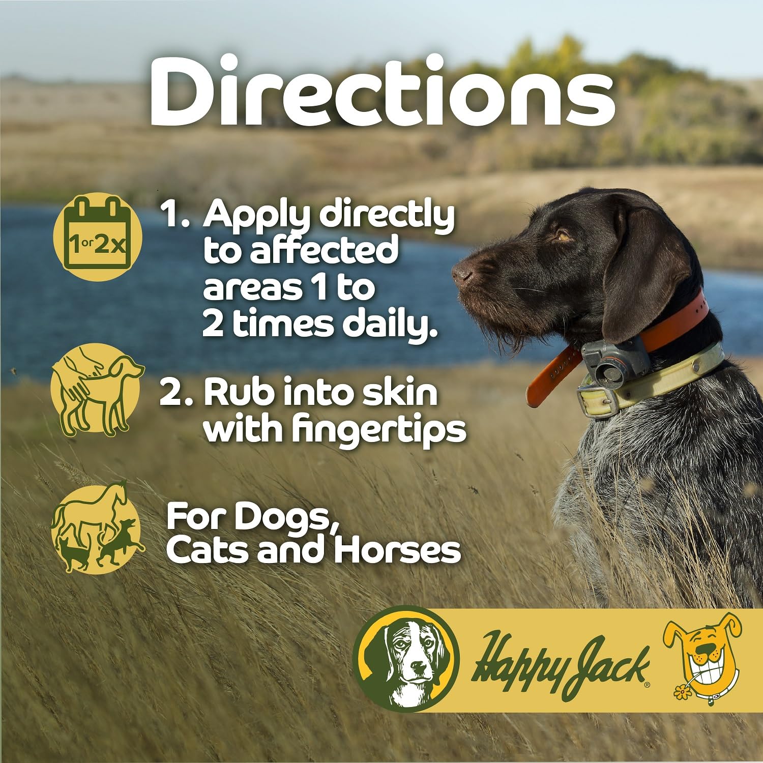 Happy Jack Skin Balm, utilisation quotidienne recommandée sur les zones sensibles.