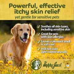 Happy Jack Skin Balm zone irritée chat, prête pour l'application.
