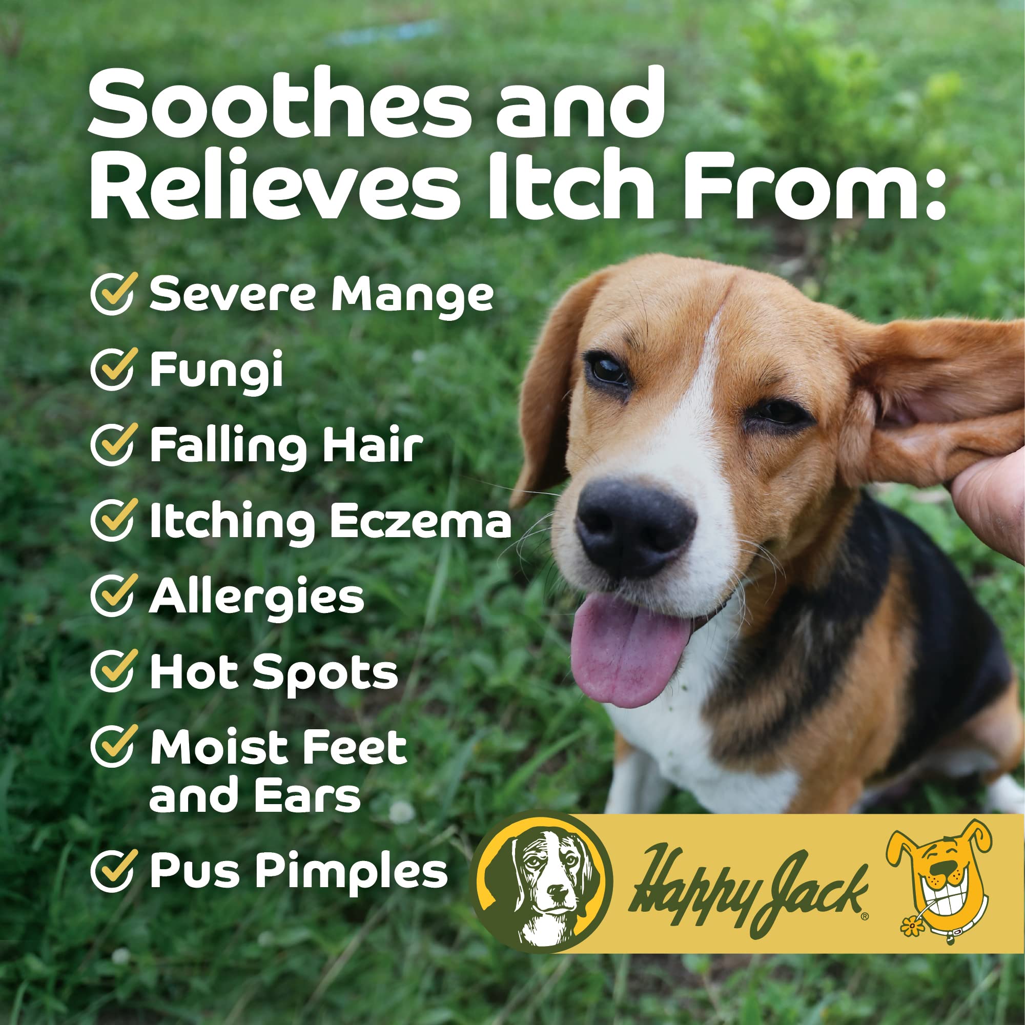 HAPPY JACK: traitement gale pour cheval en flacon 8oz, soulage irritations.