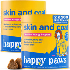 Bouchées molles Happy Paws au poulet vegan pour pelage sain