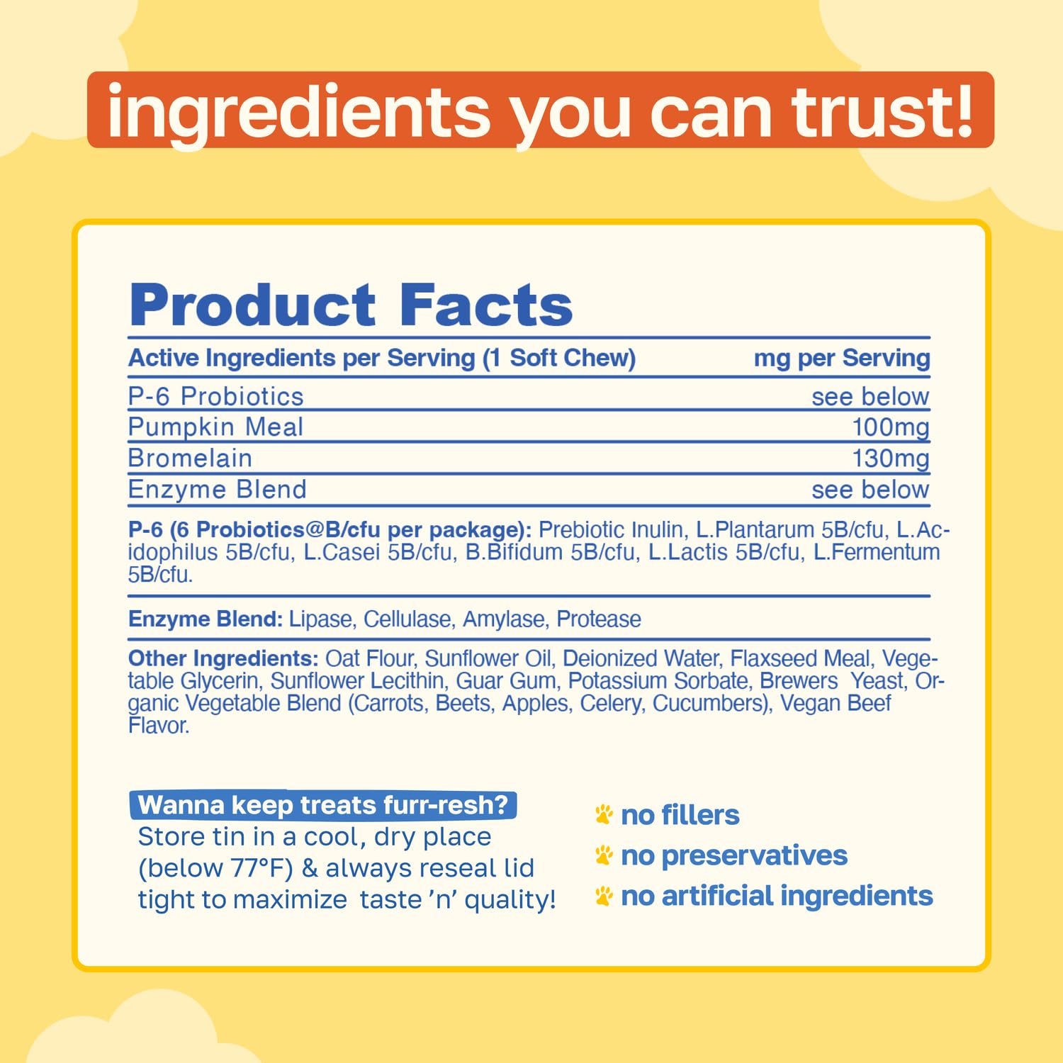 Happy Paws No Poo Chews – texture douce facilitant l'administration